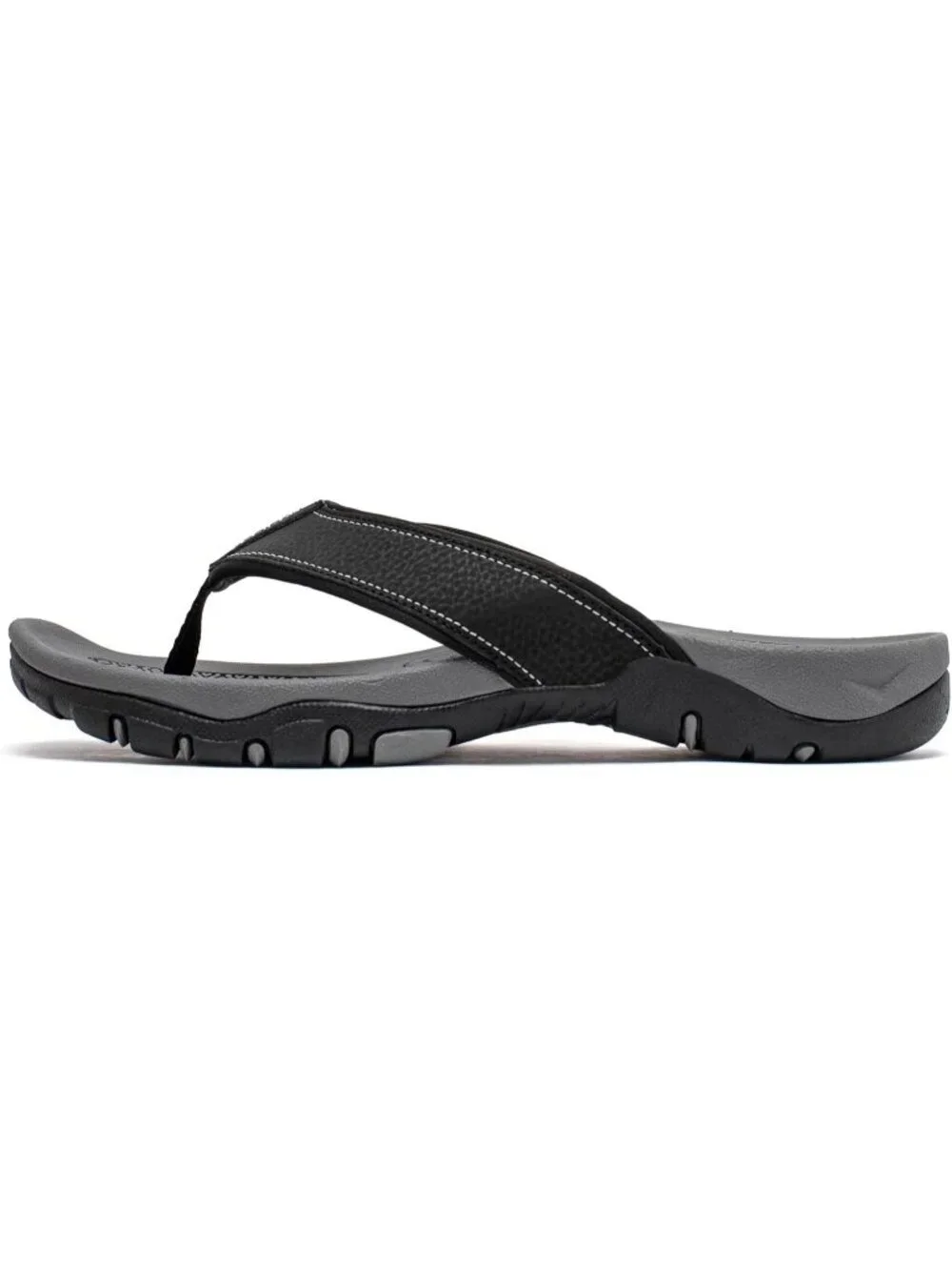 Men's Grey And Black Sport Flip Flops Comfort Outdoor Casual Thong Sandal Shoes